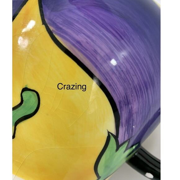 Milson & Louis Eggplant Teapot Hand Painted‎ Whimsical Home Decor Artsy - Picture 9 of 9